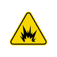 Explosion Flash Warning Triangle Sign. Caution Symbol Simple, Flat Vector, Icon You Can Use Your Website Design, Mobile App Or Industrial Design