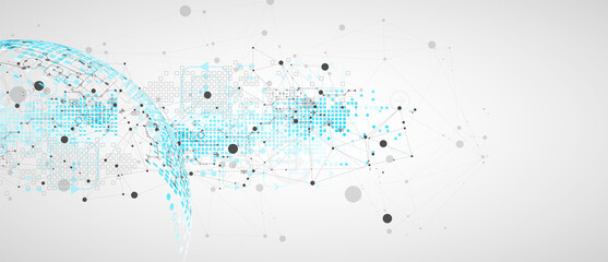 Vector illustration, Hi-tech digital technology and engineering theme.  Abstract background, communication  innovation concept.