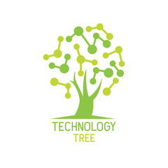 Obraz premium technology tree logo on white background. vector illustration