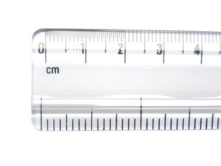 Centimetre and Inch ruler on white background