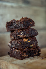Chocolate Brownies on Chopping Board