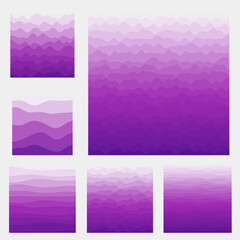 Abstract waves background collection. Curves in purple colors. Stylish vector illustration.