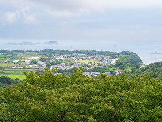 View of town near from sea in Saga prefecture, JAPAN. 
