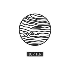 Vector planet Jupiter space Icon.