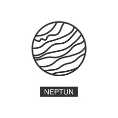 Vector planet Neptune space Icon.