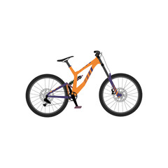 Modern city or mountain bike. Vector flat illustration.