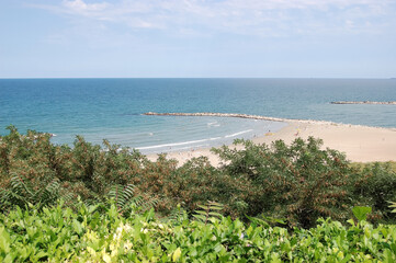 View of the beach in Constanta in Romania.
