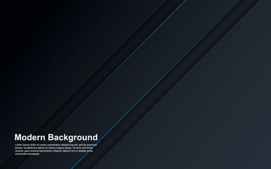 Illustration vector graphic of abstract background black and blue color with blue line modern