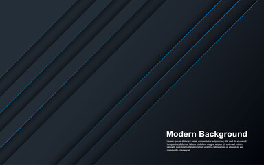 Illustration vector graphic of abstract background black and blue color with blue line modern