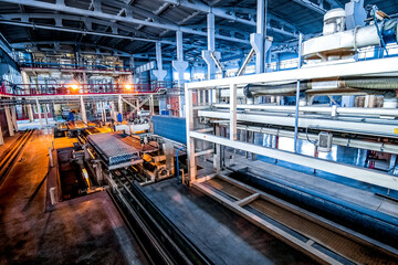 process of producing aerated concrete blocks at factory