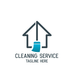 cleaning service logo with text space for your slogan, tagline, vector illustration