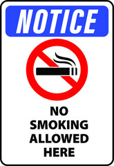 NO SMOKING ALLOWED BEYOND THIS POINT DO NOT SMOKE BANNED RESTRICTED PROHIBITED NOTICE WARNING SIGN VECTOR ILLUSTRATION EPS