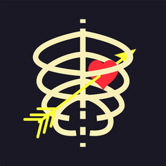 dancing skeleton on the move. vector illustration