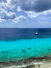 tropical beach with blue sky