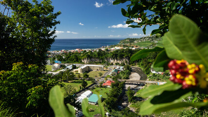 View over Roseau, Dominica, Caribbean