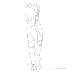 Fototapeta premium isolated, continuous line drawing baby is walking