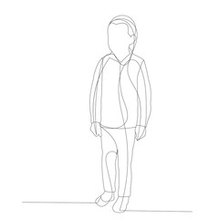 isolated, boy continuous line drawing