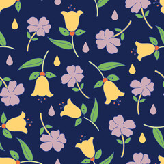 Beautiful Nature Collection Illustration Seamless Pattern Background 09