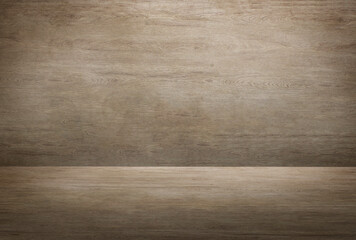 old natural brown wooden background with wooden floor, with large space