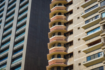 Fototapeta na wymiar Modern apartment houses in Beirut, capital city of Lebanon