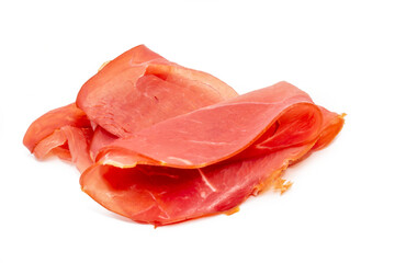 Roher, geräucherter Schinken vom Schwein in hauchdünnen Scheiben