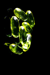 A group of fish oil capsules