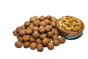 Bowl with tasty walnuts