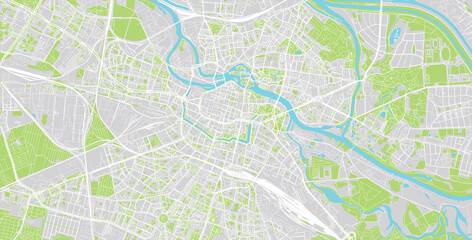 Fototapeta premium Mapa miasta wektor miasta Wrocław, Polska