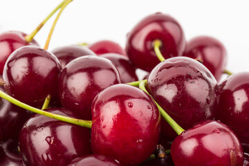 Сherry berries isolated on white background. With clipping path.