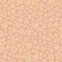 Vector yellow daffodils pink seamless pattern background