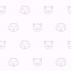 Wrapping paper - Seamless pattern of cat and dog symbols for vector graphic design