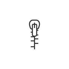 Zipper line icon on white background