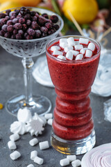Organic Blueberry Smoothy made with fresh ingredients