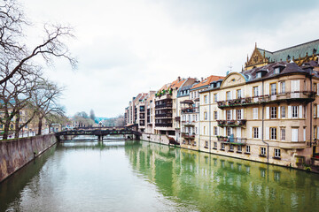 Fototapeta na wymiar Street view of downtown in Metz, France