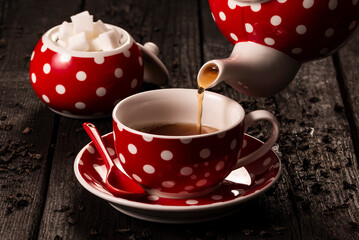 Cup of tea and teapot