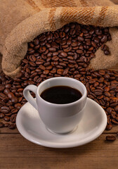 Coffee with coffee bag.