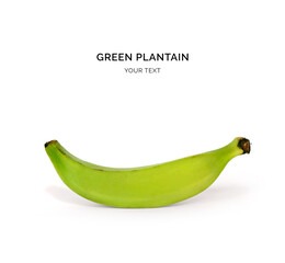 Creative layout made of green plantain on the white background. Food concept. Macro  concept. © StudioDFlorez