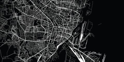 Urban vector city map of Szczecin, Poland - obrazy, fototapety, plakaty