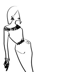 Silhouette woman in dress