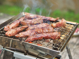 登山で焼く黒毛和牛（イチボ）