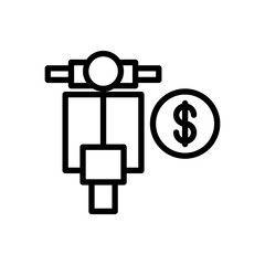 vehicle price icon in line style. vector illustration for graphic design, website, UI isolated on white background. EPS 10