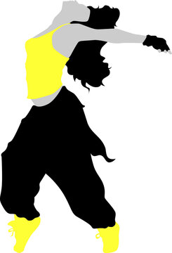 Vector silhouette of a dencer girl
