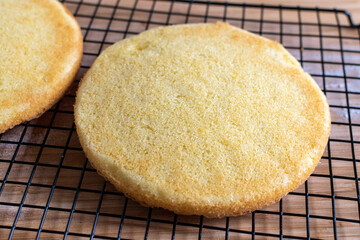 sponge cakes on a cooling rack 
