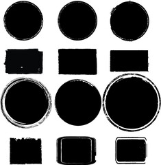 Grunge post Stamps Collection, Circles. Banners, Insignias , Logos, Icons, Labels and Badges Set . vector distress textures.blank shapes.