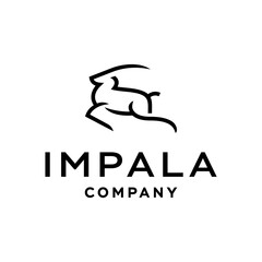 impala logo icon vector illustration in trendy line art style