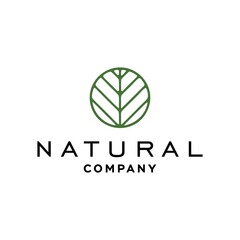 geometric leaf icon logo design illustration 