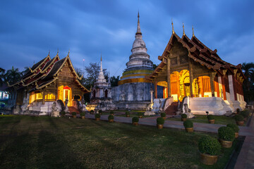 Fototapeta premium Wat Phra Singh, Thai Buddhism Temple in Chiang Mai, Thailand