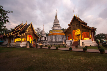 Fototapeta premium Wat Phra Singh, Thai Buddhism Temple in Chiang Mai, Thailand