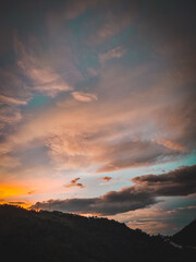 sunset over the mountains