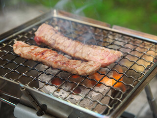 登山で黒毛和牛焼肉（ヒウチ）